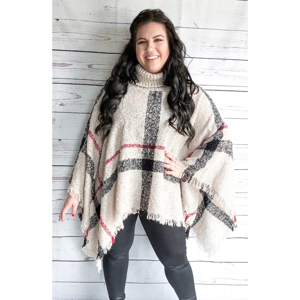 SOLD — Onesize stripe poncho
